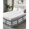 thumbnail image 4 of Welcome Black Bed Skirt California King Size 18" Drop White Buffalo Check Plaid Ruffled Wrap Around Bed Skirts Adjustable Elastic Bedskirt Dust Ruffle for California King Size Bed, 4 of 7