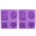 thumbnail image 4 of 2 moldes de silicona para jabón de 4 rejillas, hechos a mano, para hornear cupcakes, resistentes al calor., 4 of 14