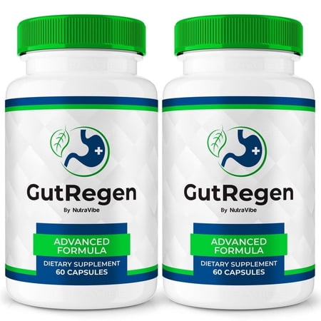 (2 Pack) GutRegen Capsules – Gentle Gut & Digestive Support Formula for Balance & Wellness | Easy-to-Take Capsules (120 Capsules)