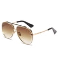 thumbnail image 4 of 5 uds gafas de sol Steampunk para hombres polarizadas doble puente Retro gafas de sol redondas gruesas-marco de Metal de diseñador para mujeres y hombres, 4 of 5