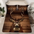 thumbnail image 2 of Homewish Wildlife Deer 3pcs Twin Sheet Sets For Kids Children Teens,Woodland Animal Twin Fitted Sheet,Lodge Cabin Breathable Flat Sheet,Luxury Bedroom Decor, 2 of 7