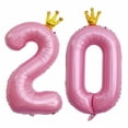 thumbnail image 1 of Globos JinminTrade con el número 20, rosas, 40 cm, 20 cumpleaños, niñas, 1 of 5