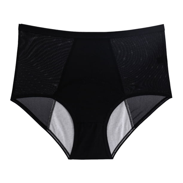 Gibobby Braguitas Slim Fit Ropa interior fisiológica fina cómoda y sexy para mujer Ropa interior higiénica transpirable a(Negro, 4XL)