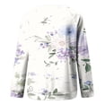 thumbnail image 4 of Ounisa Women's Crewneck Sweatshirts Floral Graphic Printed Pullover Tops Casual Loose Lightweight Long Sleeve Sweat Shirt, 4 of 5