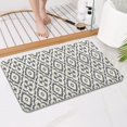 thumbnail image 4 of Boho Gray and Beige Floral Ethnic Pattern Bathroom Rugs Mat,Non Slip Microfiber Bathroom Rug,Rubber Backing,Soft Bathroom Mats for Bathroom Floor,Tub and Shower,17x27in(43x68cm), 4 of 5