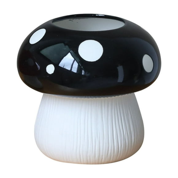 LSLJS Vase Ceramic Black Fungoid for Decoration Vase Decorative Farm for Centerpieces Kitchen Office Living Room Floral Decoration for Wedding, Mushroom Vase