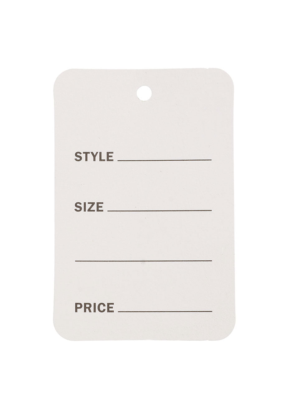 100 Pcs Small White Unstrung Garment Merchandise Price Tags 1-1/4 X 1-7/8 