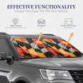 thumbnail image 4 of Honeii Geometric Cube Pattern Art Print Foldable Car Sun Shade for Windshield, 2-Piece UV Protection Shade, Protects Car Interior, Ideal for Cars, Trucks, SUVs-Small, 4 of 6