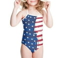 thumbnail image 3 of FOR U DESIGNS American Flag Sleeveless Bathing Suit Quick Dry One Piece Swimsuit for Girls 5-6 Years Dance Ballet Gymnastics Leotard, 4th of July, 3 of 6