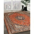 thumbnail image 3 of Ahgly Company Machine Washable Indoor Round Traditional Tomato Red Area Rugs, 4' Round, 3 of 7