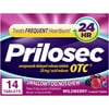 Prilosec OTC Frequent Heartburn Relief Medicine and Acid Reducer, Wildberry Flavor, 14 Tablets – Omeprazole Delayed-Release Tablets 20mg - Proton Pump