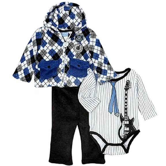 Duck Duck Goose Baby Boys Sherpa Hoodie and Pants set-3 Piece (6-9 Months)