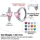 thumbnail image 5 of Pendientes de aro de plata de ley con piedras natales Silvora para mujer. Diamantes creados. Delicada joya de regalo para cumpleaños o Navidad, 5 of 8