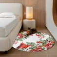 thumbnail image 2 of Small Round Rug 3Ft Washable Non-Slip, Cardinal Bird Circle Area Rugs for Living Room Bedroom, Winter Poinsettia Berry Pine Cones Floral Indoor Floor Mats Carpet Runner for Home Decor, 2 of 8