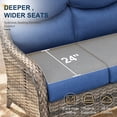 thumbnail image 6 of POCASSY Patio Swivel Chairs, Outdoor Wicker Swivel Glider Rocking Chairs with High Back and Thick Cushions for Porch Deck - Set of 2, Blue, 6 of 9