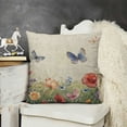 thumbnail image 2 of nygtbtfer Outdoor Throw Pillow Cover Watercolor Spring Blossom Floral Waterproof Cushion Pack Flower Plant on Linen Pillow Cases Home Decoration for Patio Garden Couch Sofa, 2 of 5