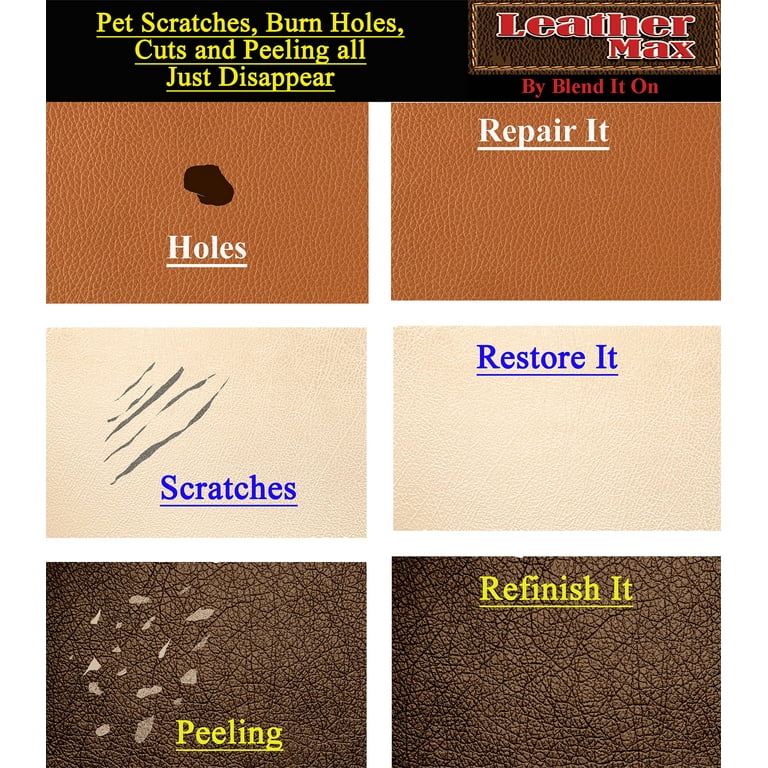 Leather Repair Kit Color Cleaner Restorer Sponge Applicator Leather Vinyl Dye Dark Brown