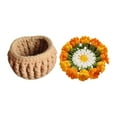 thumbnail image 1 of Kit de crochet para principiantes para taza de bebidas, posavasos floral completo tejido a mano Naranja, 1 of 9