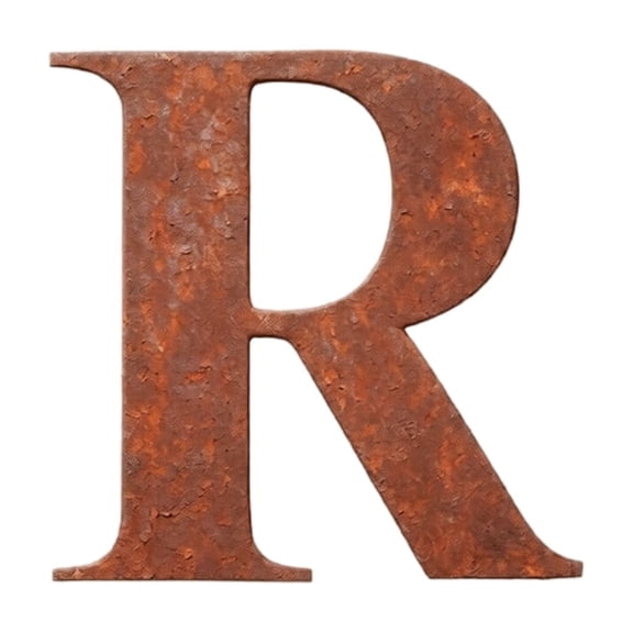 Rustic Metal Wall Art Letter R with Vintage Rust Finish,Farmhouse Wall Decor for Living Room Entryway,Industrial Decor Accent,12 Inch,1 Pack