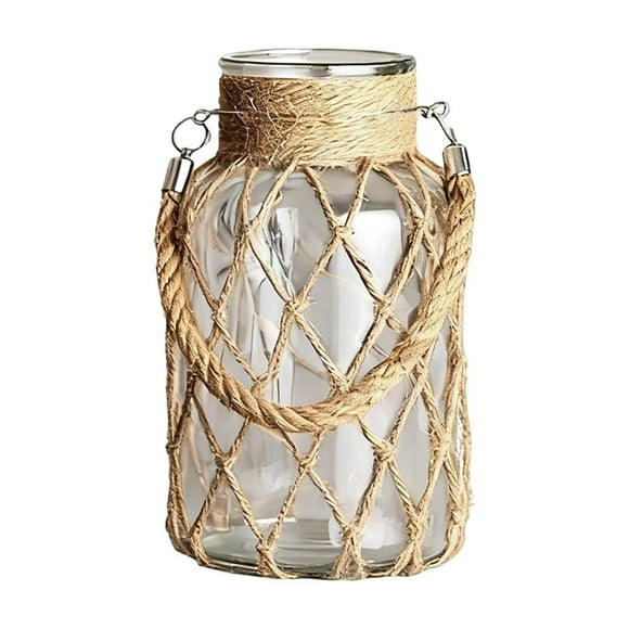 Village Style Glass Vases With Rope And Handles Available In Large And Small Sizes Decorative Vintage Vases Suitable For Fall Farm Flower Arrangements