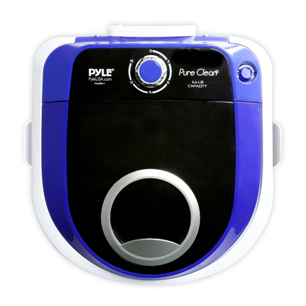 Pyle Upgraded Version Portable Washer - Top Loader Portable Laundry, Mini Washing Machine, Quiet Washer, Rotary Controller, 110V - for Compact Laundry, 4.5 Lbs. Capacity, Translucent Tubs - PUCWM11.5