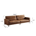 thumbnail image 7 of NessCarsti Mid Century Modern 3 Seater Brown Leather Sofa, 86.61 Inches， Modular Faux Leather Couch, Sectional Sofa Loveseat for Living Room, 7 of 7