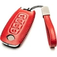 thumbnail image 2 of Vitodeco Genuine Leather Smart Key Fob Case Compatible with Nissan Sentra, Versa, Rogue, Pathfinder, Murano, Kicks, Ariya, Armada (Remote Start Button, Red), 2 of 5
