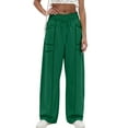 thumbnail image 6 of Resicozy Womens Baggy Wide Leg Pants Casual Fall Trousers Fashion Pants Drawstring Waist Barrel Sweatpants with Pockets Green M, 6 of 6