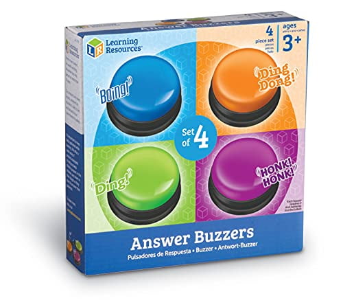 Set of 4 Assorted Colored Buzzers Learning Resources Answer Buzzers 