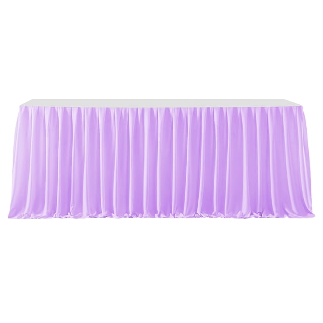 Faldón de mesa de 1,8 m para mesas rectangulares, mantel plisado resistente a las arrugas, mantel reutilizable con volantes.