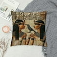 thumbnail image 2 of Creowell Egyptian Decorative Throw Pillow Cover Case,Papyrus Queen Nefertari Outdoor Pillow Cases Square Standard Cushion Covers for Sofa Couch Bed Car White, 2 of 5