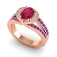 thumbnail image 2 of 2.35 Carat Elegant Oval Cut Red Ruby & Amethyst Gemstone Anniversary Ring for Women 18K Rose Gold Size 6 by Diamond-Capitals, 2 of 8
