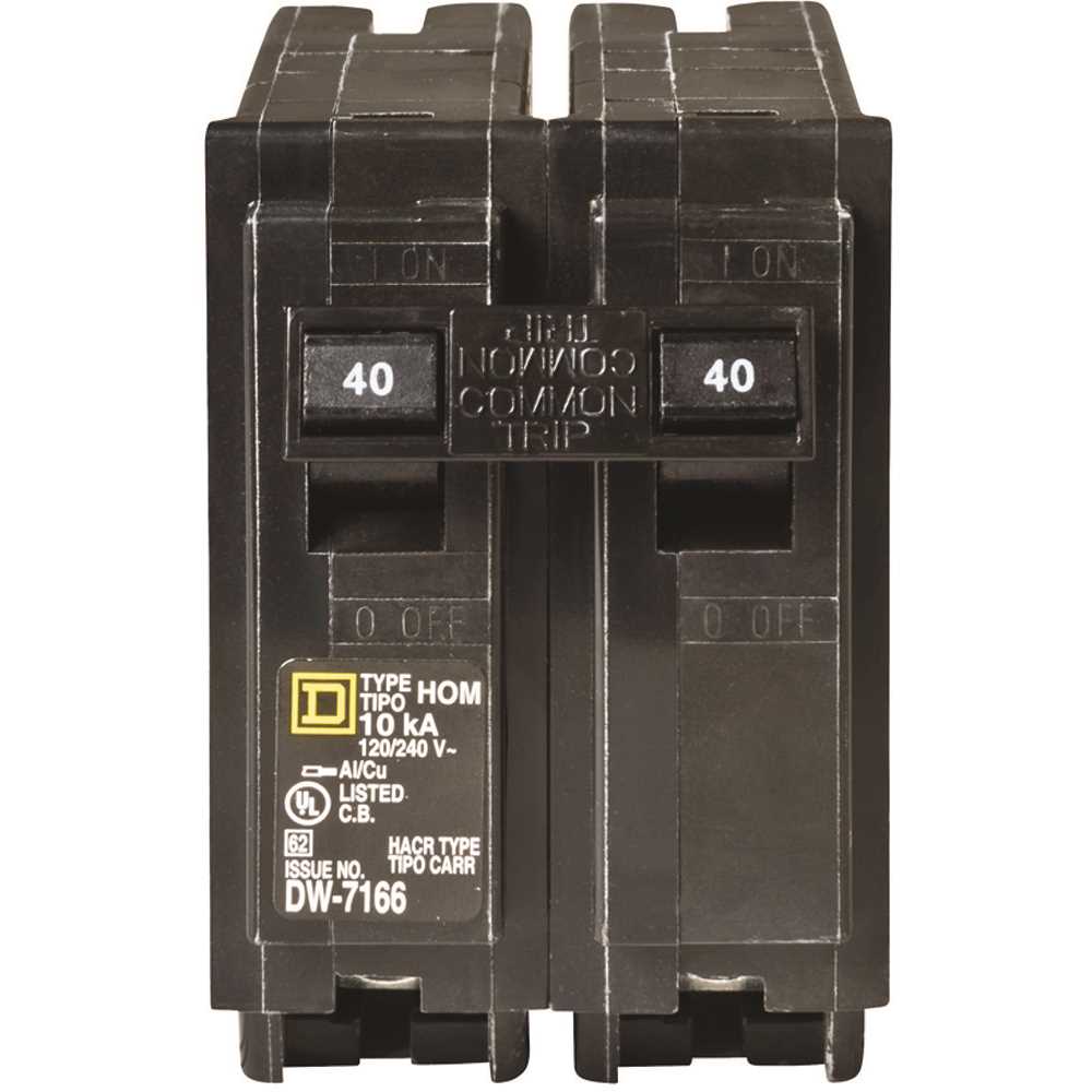 Square D Homeline 40A Double-Pole Standard Trip Circuit Breaker HOM240CP