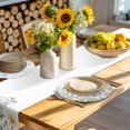 thumbnail image 4 of Spring Floral Round 15 Inch Placemats Set of 2, Wildflowers Herbs Summer Botanical HeatResistant Non Slip Place Mats for Dining Table, Wipeable Braided Kitchen Table Mats for Housewarming, 4 of 9