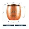 thumbnail image 6 of PERSONALIZED Elegant Custom Engraved Wedding Perfect Gift Round Classic Moscow Mule Mug with Sturdy Handle Rolled Rim, Hammered Copper Finish 18oz, Leaf and Heart, Set of 2, 6 of 6