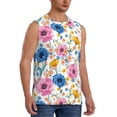thumbnail image 2 of Daiia Rose Flowers Printed Men's Tank Tops,Casual Soft Sleeveless Gym Muscle Shirts Bodybuilding Tee-Small, 2 of 8