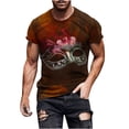 thumbnail image 1 of Camisetas de Verano Casuales Impresas Cuello Redondo Manga Corta, Camiseta Ligera de Algodón de Imitación para el Hogar, Diario Y el Uso de las Cuatro Estaciones, 1 of 6