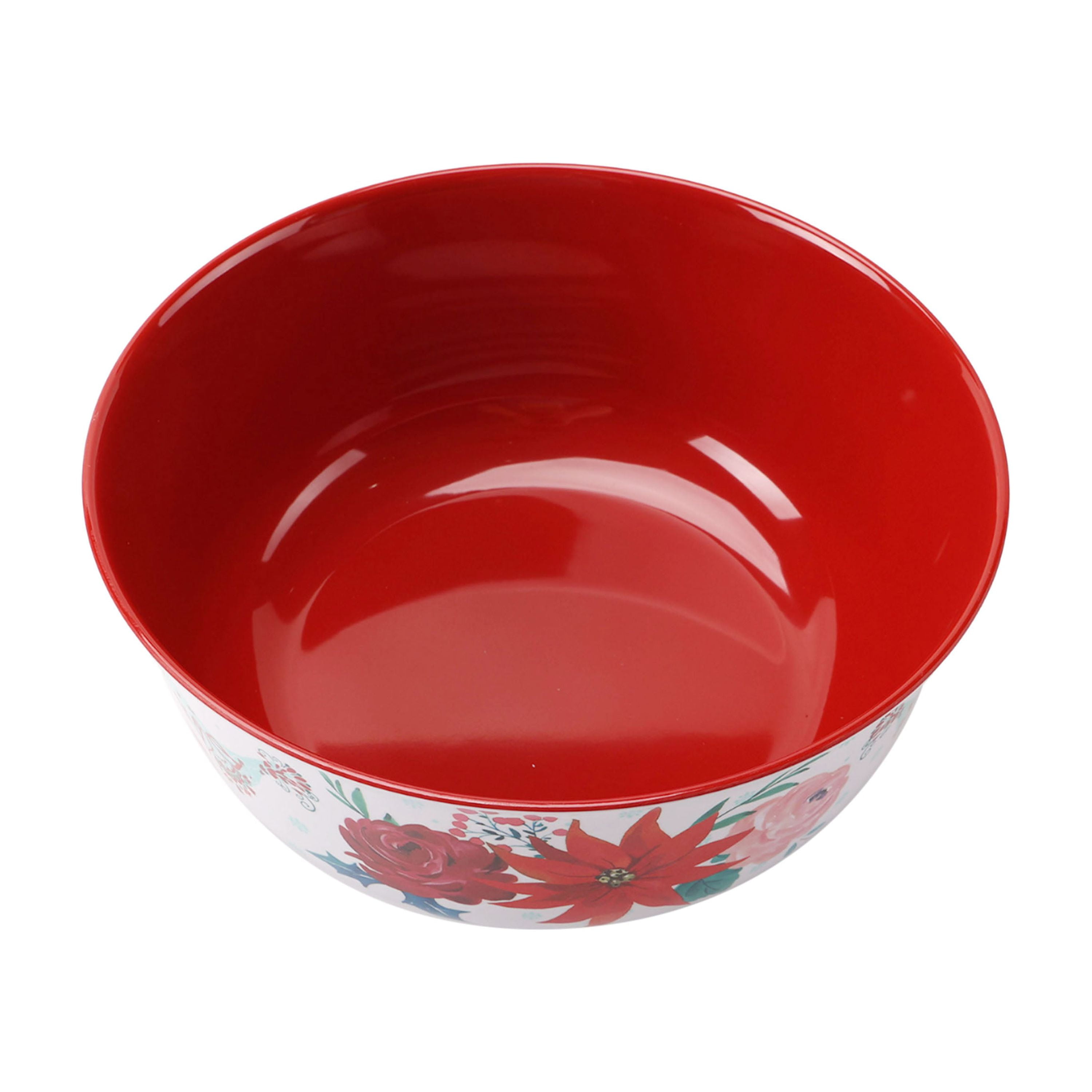 The Pioneer Woman Mazie Print Melamine Holiday Serving Bowl Set with Lids  3-Size