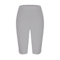 thumbnail image 5 of HAJWOH Capri Leggings for Women Cotton Knee Length Leggings Stretch Summer Lightweight Pants Casual Athletic Running Workout Yoga Pants, 5 of 6