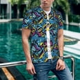 thumbnail image 6 of Lsque Love Music Pattern Mens Polo Golf Shirts Funny Graphics Shorts Sleeve Button Shirts Baseball T-shirt-X-Large, 6 of 7