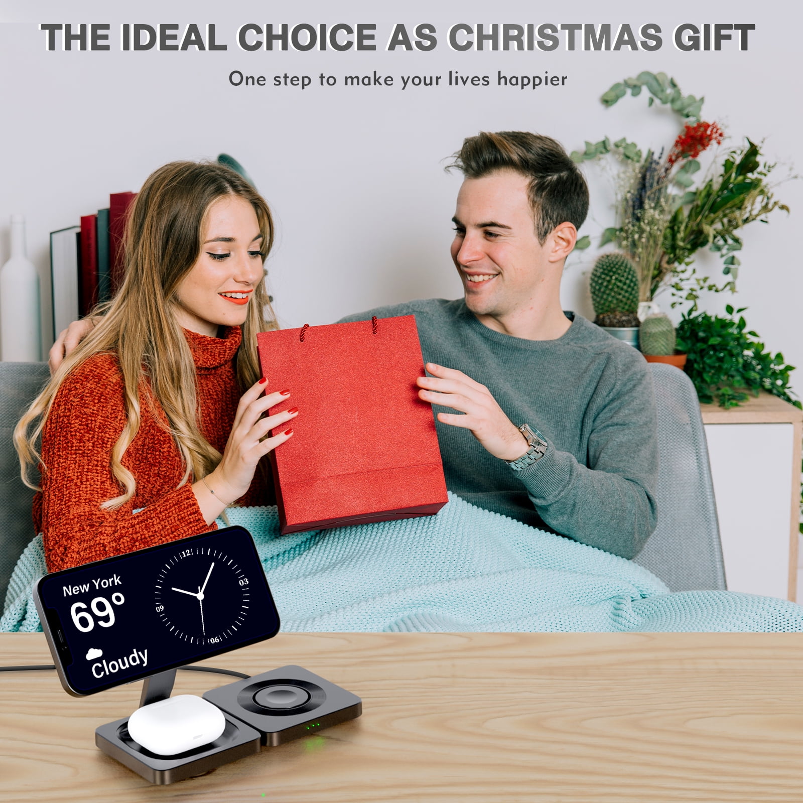 3 in 1 Charging Station for iphone, Wireless Charger for iPhone 17/16/15/14/13 /12/Pro/Max/Plus, Magsafe Accessories Charger for Airpods, iWatch