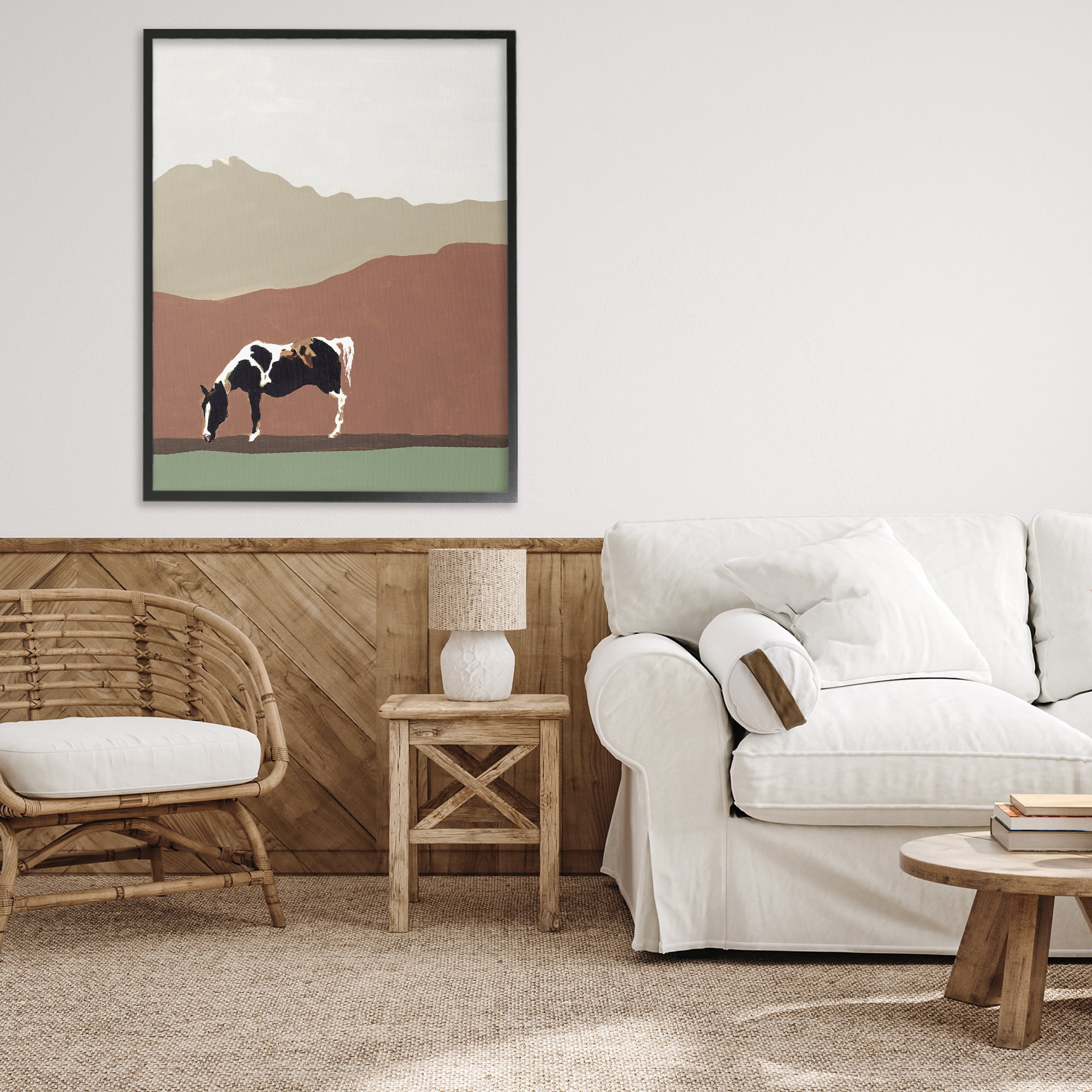 Stupell Industries Modern Mountains Horse Black Framed Giclee Art, design by Patricia Pinto
