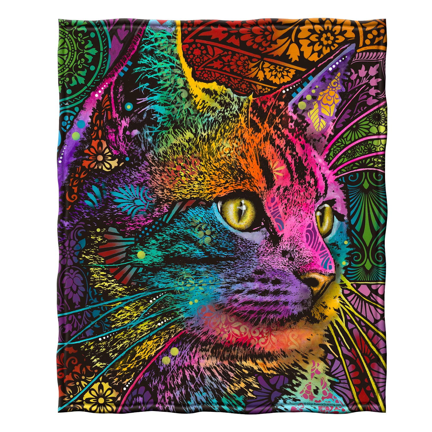 Dawhud Direct Fleece Throw Blanket By Dean Russo Mysterio Gaze Cat