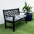 thumbnail image 4 of Sorra Home  Blue and White Ikat Stripe Indoor/Outdoor Corded Bench Cushion 45 x 18 x 2 - Salix Vintage Indigo, 4 of 5