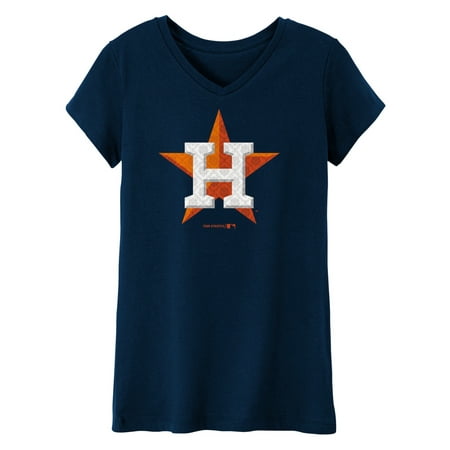 - MLB Houston ASTROS TEE Short Sleeve Girls 50% Cotton 50% Polyester Team Color 7 - 16