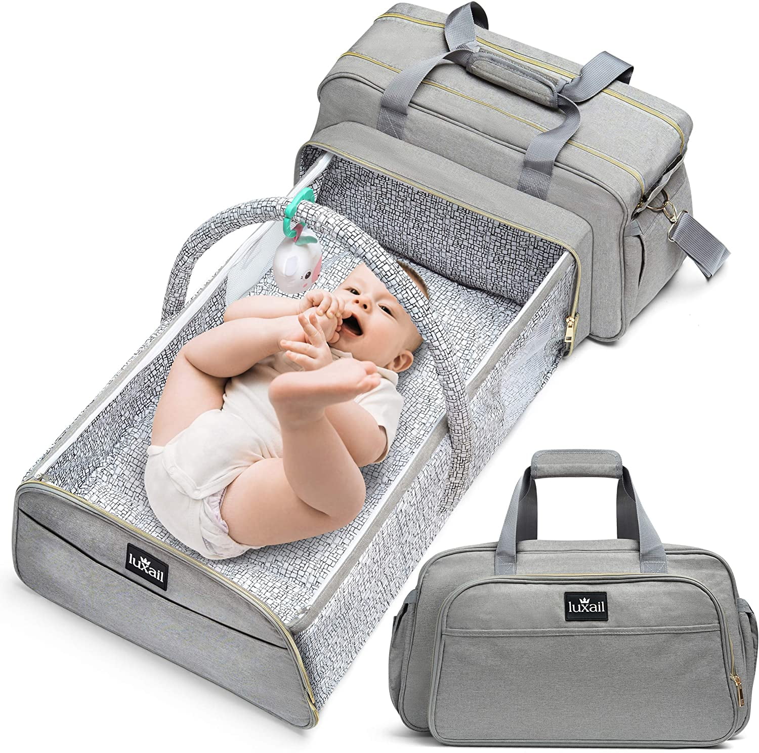 Wisewater Diaper Backpack with Foldable Baby Bed, Baby Diaper Bag