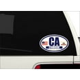 thumbnail image 2 of Flag of California / American Flag Oval 3M Vinyl Bumper Sticker Decal | Navy & Gold Lynwood, CA Sticker Vinyl Decal, 2 of 3