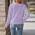 thumbnail image 6 of Women's Hollowout Long Sleeve Knit Pullover Top Loose Fit Crewneck Sweater For Daily Wear Office Outing Holiday Outfits, 6 of 9