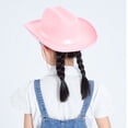 thumbnail image 3 of Cowboy Hat for Kids Girls Boys Wide Brim Hats Felt Western Cowgirl Hats for Cosplay Fancy Dress Dress-up Party, 3 of 7