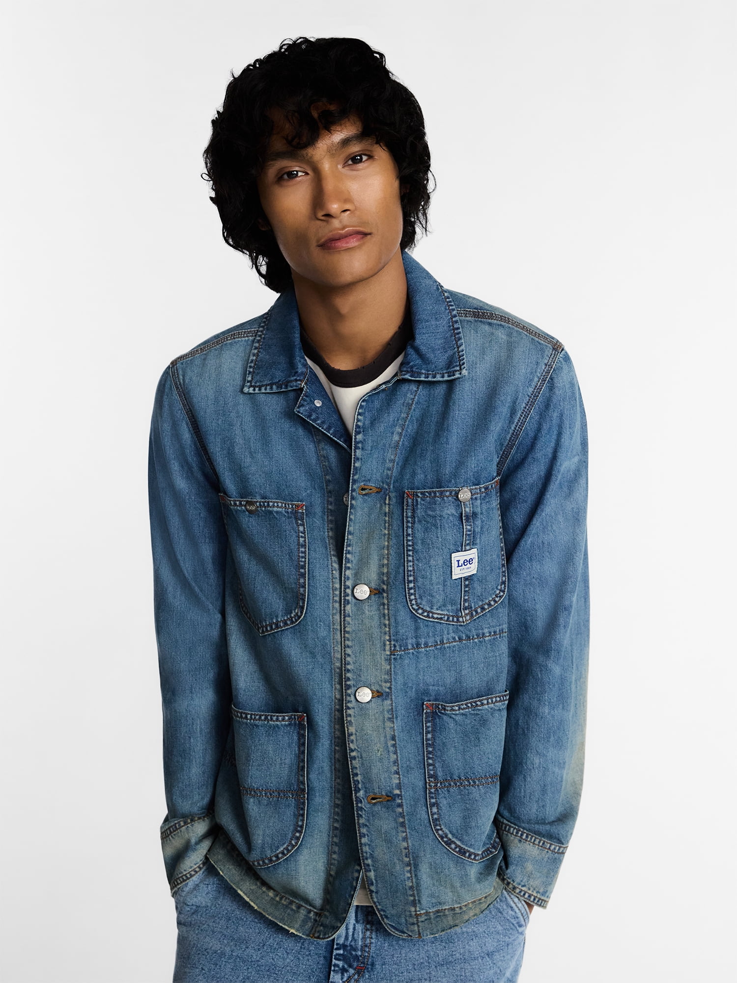 Kacey Lee Men's Denim Chore Jacket, Sizes S-2XL
